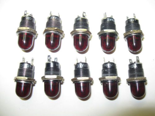 (10) Vintage DRAKE 5131-036 Panel Mount Indicator Lights Steampunk