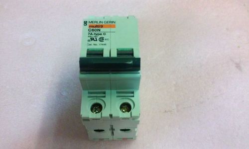 Merlin Gerin Multi9 C60N 7A-Type C 2 Pole Circuit Breaker 480 VAC 17445