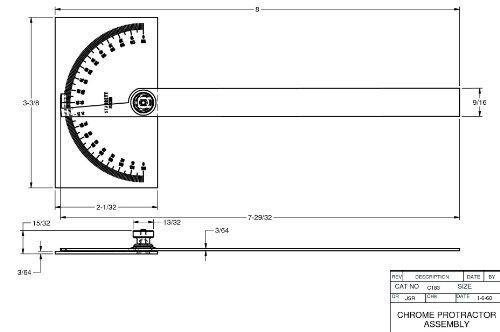 Starrett C183 Steel Protractor with Rectangular Head