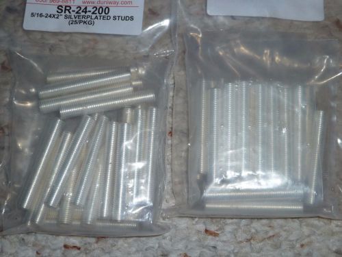 NEW Silver plated studs  5/16&#034; x 24 x 2&#034; sr-24-200 vacuum