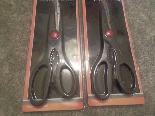 Lot of 2 GORDON MULTIPURPOSE SCISSORS BLack Heat Treated Stainless Steel Blades