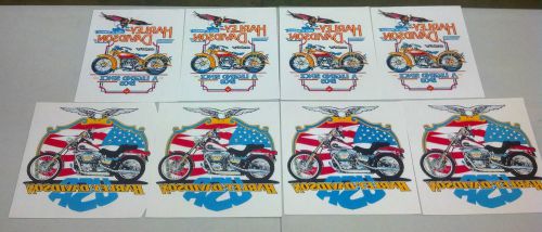 8 Vintage Harley Davidson T-Shirt Heat Transfers Designs Circa 1980&#039;s