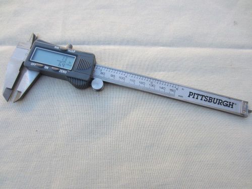 Caliper Digital 6 inch Fractional SAE METRIC Stainless Steel 68304 Pittsburgh