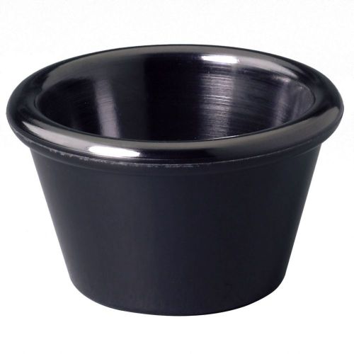 Gessner 0391-Black Melamine 1.5 Oz. Smooth-Sided Ramekin - 72 / CS