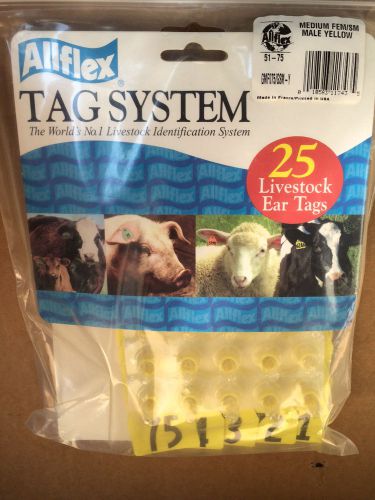 Allflex Yellow Medium Ear Tags # 51-75