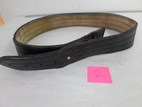 AKER Black Leather Duty Belt B01-34, Size 34, 2 1/8&#034; Wide                     #2