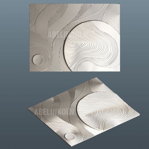 3d STL model for CNC Router #3 Wave Panel ArtCam