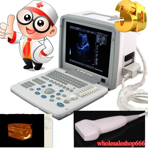 NEW 12 inch LCD Full Digital Portable Ultrasound Scanner with linear probe +GIFT