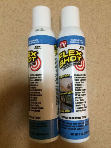 2 Cans Flex Shot Sealant / Caulking (White) in 8 Oz. Cans