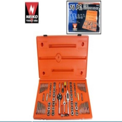 Neiko alloy tap &amp; hex die set 76pc garage handle shape steel quality wrench mm for sale