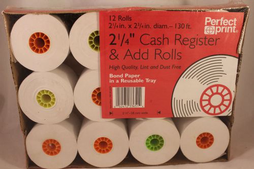 2 1/4 IN.&#034; X 2 1/4 IN. DIAM. CASH REGISTER ROLLS &amp; ADD ROLLS  12 ROLLS