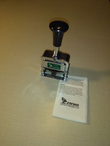 SAFINA Numbering Machine Silver Model # SA208 In Box. 8 Wheels