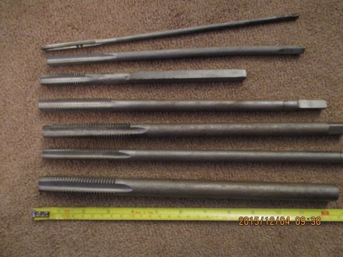 Lot of 7 Vintage Tap and Die long Tools  Assorted  Sizes Made In USA