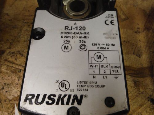 Ruskin rj-120  electric spring return actuator on/off for sale