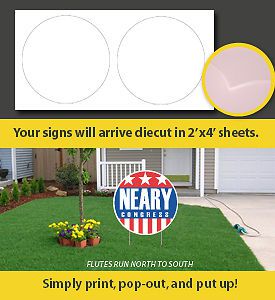 Corrugated Plastic 4MM WHITE SHAPED Sign Blanks- 25/BNL - 22&#034; Round