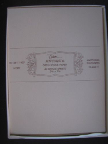 Eaton Stationery &#034;Antiqua&#034; Ivory Writing Paper - 5-3/4&#034; x 7-3/4&#034;