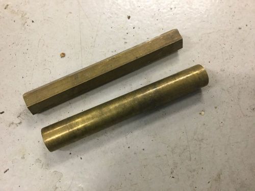 1&#034; BRASS ROUND And Hexagon  6&#034; long 1.000&#034; Solid Brass Bar New Lathe Bar Stock