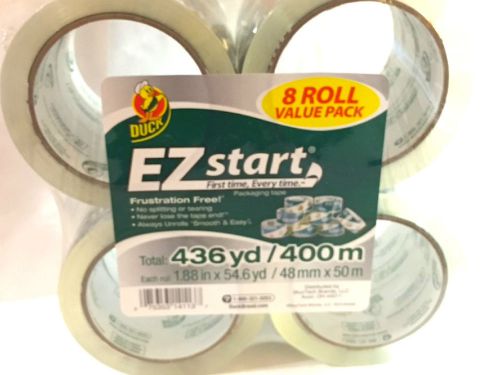 DUCK BRAND EZ START CLEAR  PACKING TAPE  8 ROLLS   (EACH )1.88 X 54.6 yd 2.6 mil