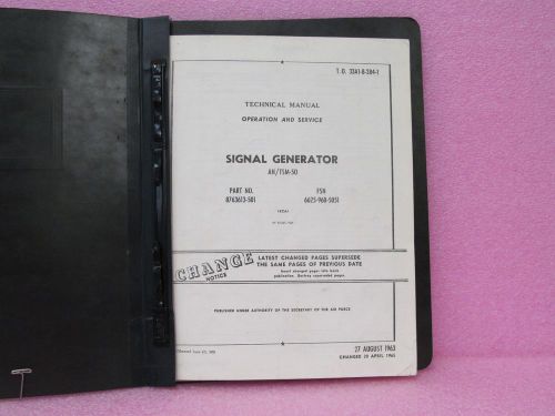 Military Manual AN/TSM-50 Signal Generator Operating &amp; Maintenance Man. w/Schem.