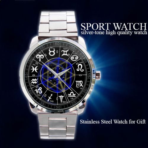 Astrology Zodiac Circle Sport Metal Watch
