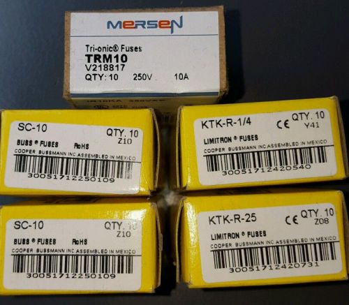 FUSES BUSSMANN TRM10, SC-10, KTK-R-1/4, KTK-R-25