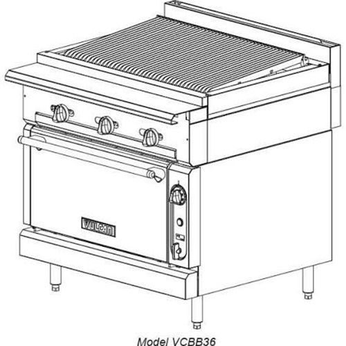 Vulcan VCBB36C V Series Heavy Duty Range gas 36&#034; charbroiler cast iron...