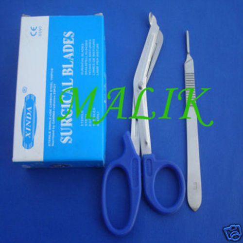 1 SCALPEL HANDLE #3 + 50 BLADES #15 +COLOR BANDAGE 5.5&#034;