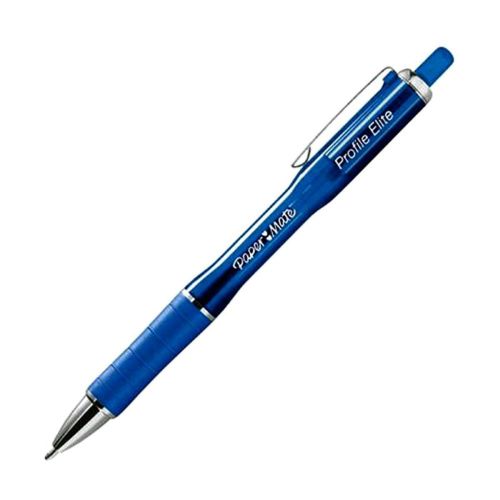 12 PAPERMATE PROFILE ELITE 1.4mm BLUE INK RETRACTABLE BALLPOINT PENS