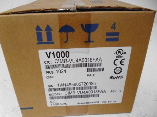 YASKAWA CIMR-VU4A0018FAA DRIVE &#034;NEW IN BOX&#034; WITH ETHERNET