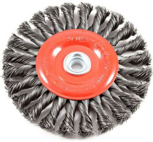 Forney 72749 Wire Wheel Brush Twist Knot Crimped with 1/2-Inch &amp; 5/8-Inch Arbor