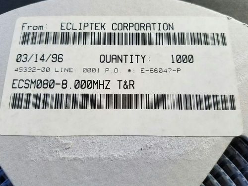 ECLIPTEK ECSM080-8 000MHZ T&amp;R Chips New Lot of 20