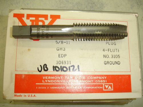 5/8&#034;-11 Vermont Tap and Die Plug Tap High Speed Steel USA  $48 NF