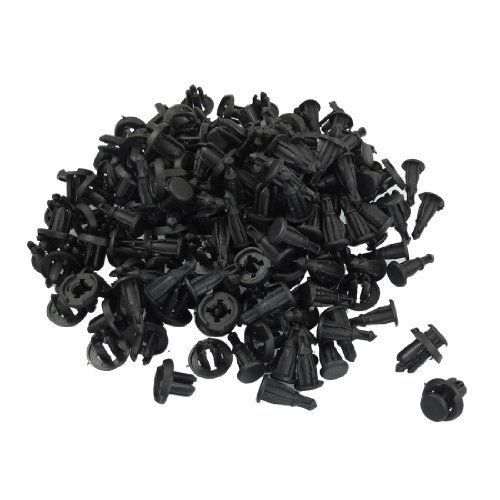 uxcell Car Door Fender 10mm Hole Push Plastic Rivets Fastener Black 100Pcs