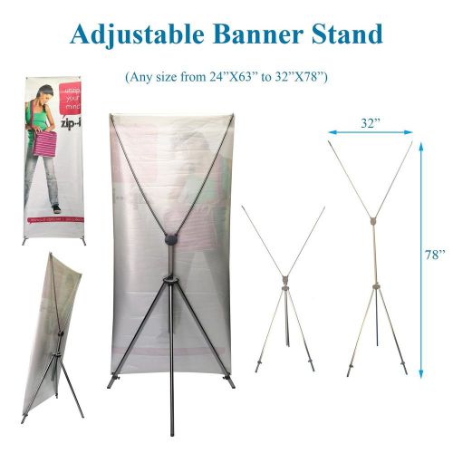 Thedisplaydeal adjustable aluminum banner stand fits any banner size from 24&#034;... for sale