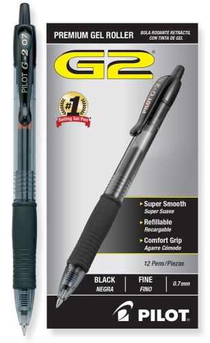 Pilot G2 Retractable Premium Gel Ink Roller Ball Pens, Fine Point, Black, 12-Pac