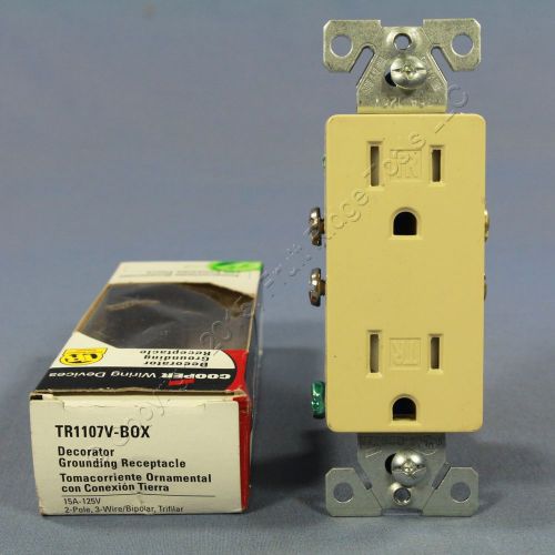 Cooper Ivory TAMPER RESISTANT Duplex Receptacle Outlet NEMA 5-15R 15A TR1107V