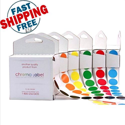 Chromalabel.com 3/4&#034; Assorted Color-Code Sticker Dot Variety Kit | 7 Colors in