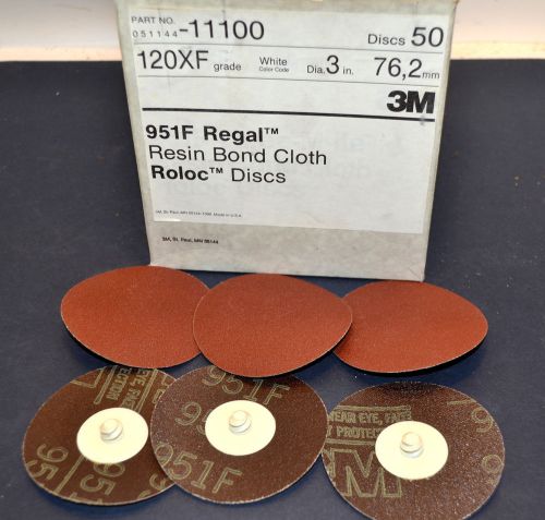 50 NEW 3M 951F REGAL 3&#034; Dia. 120 Grit RB Cloth ROLOC Sanding DISCS #WL7.4.6