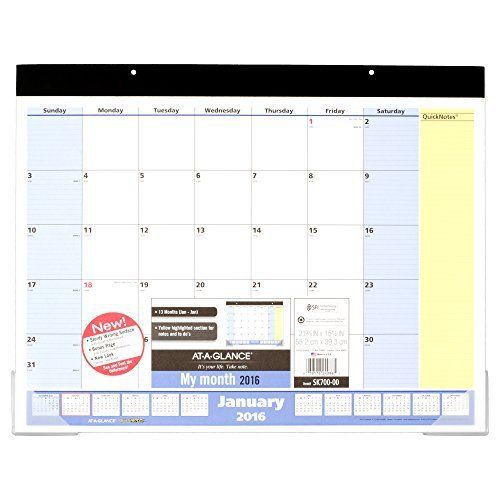 AT-A-GLANCE Desk Pad Calendar 2016, QuickNotes, 21.75 x 15.5 Inch Pages Size