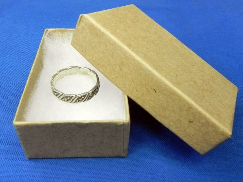 100 kraft cotton filled gift boxes 2-5/8&#034; x1-1/2&#034; jewelry charm ring box for sale