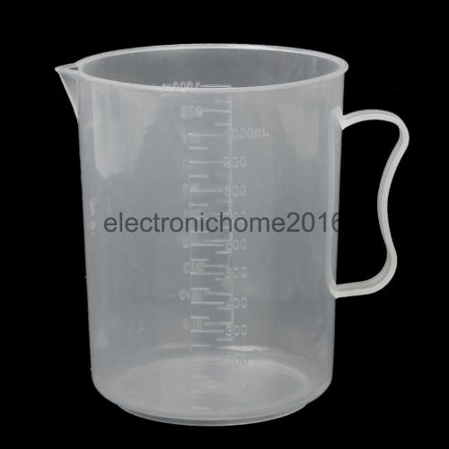 1000ml Transparent Plastic Graduated Beaker Lab Measureing Test with Handle