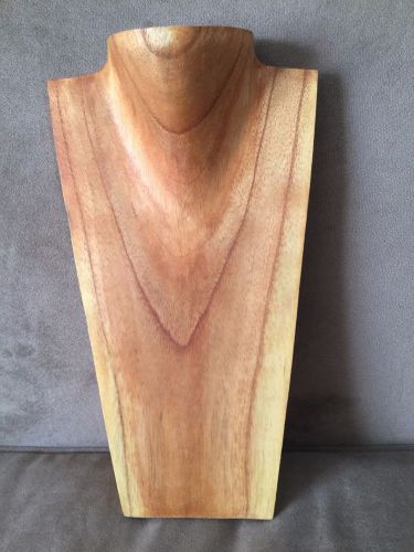 Jewelry Display Necklace Bust Solid Wood Natural