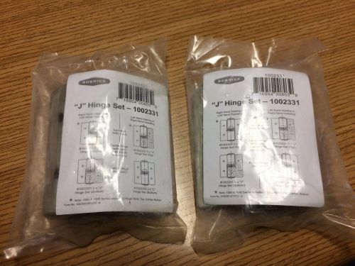 2 - Bobrick 1002331 Stainless Steel J-Hinge Packet **NEW**