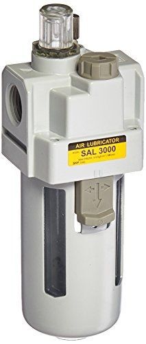 Pneumaticplus sal3000m-n03b compressed air lubricator, 3/8&#034; pipe size, npt-poly for sale