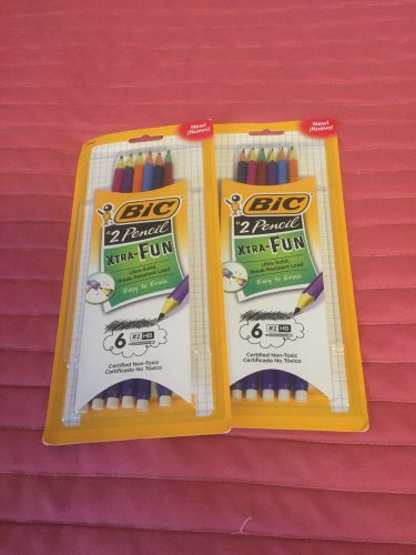 2x Bic Pencil Xtra Fun #2 HB, 6 Ct Each