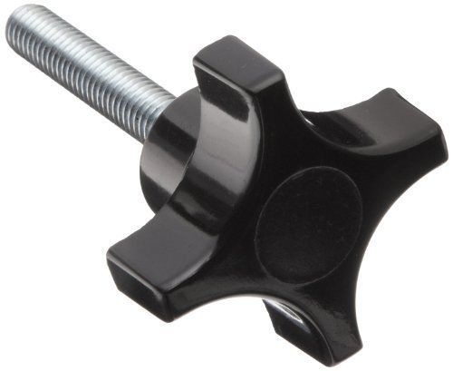 DimcoGray Black Phenolic 4 Prong Knob, Zinc Stud: 5/16-18&#034; Thread x 2&#034; Length,