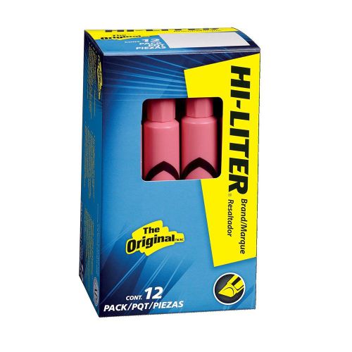 HI-LITER Desk Style, Chisel Tip, Pink Ink, Pack of 12 (07749)