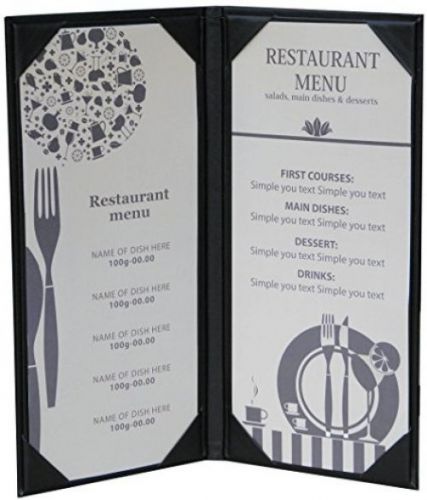 4 3/4 X 11 Inches, Double View Menu Cover Sold By Case (Packed Of 5 Pcs)