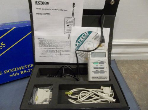 EXTECH NOISE DOSIMETER 407355 SOUND METER W/ SOFTWARE PC INTERFACE CABLE &amp; CASE