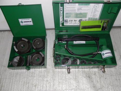 GREENLEE 7306SB&amp;GREENLEE 7304 KNOCKOUT PUNCH SET FOR 1/2&#034;- 4&#034; NICE 767,746,7310